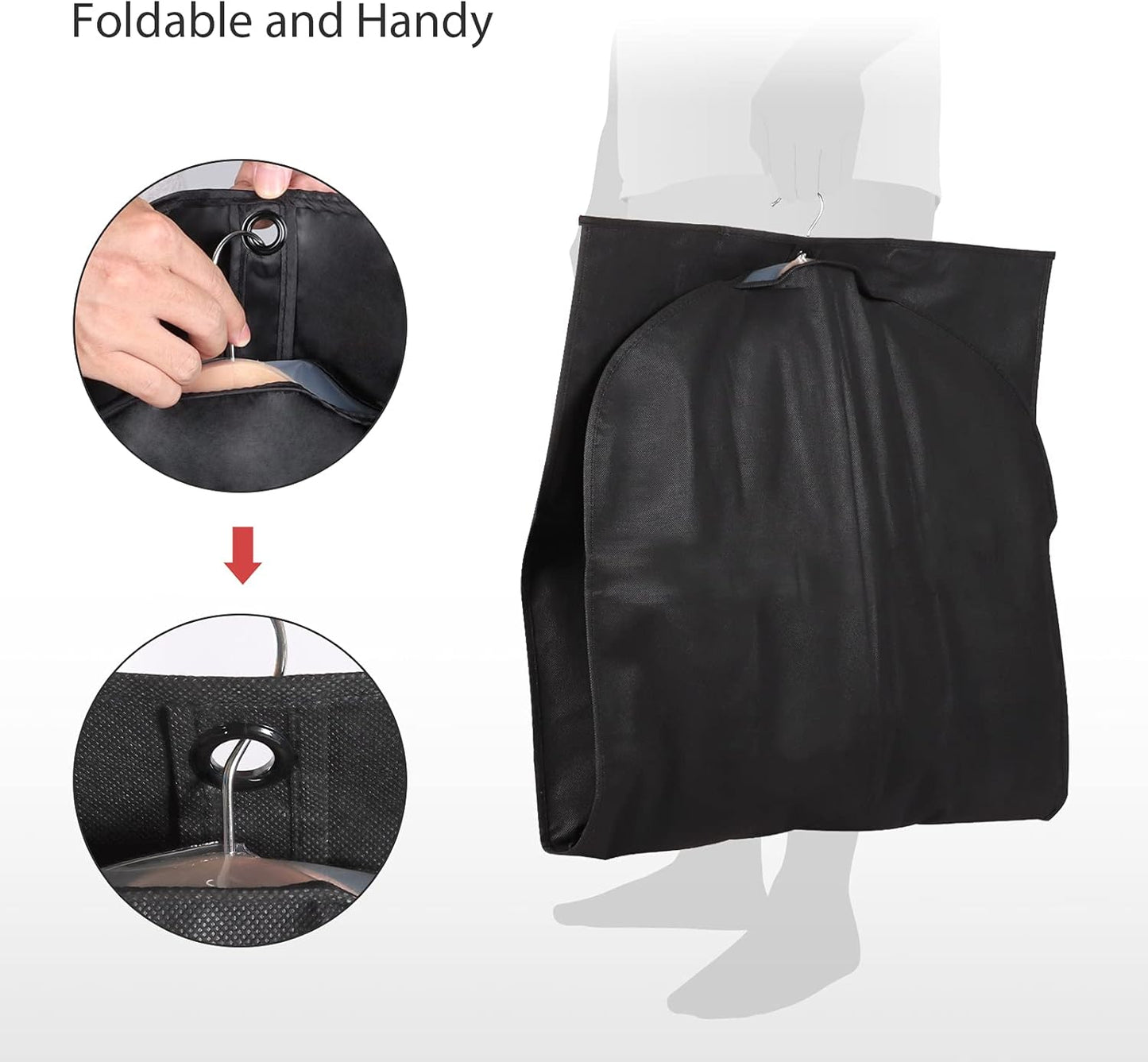Univivi 16 Pack Suit Bags Garment Bag for Men Storage 40-inch Clothes Cover with Clear Window and