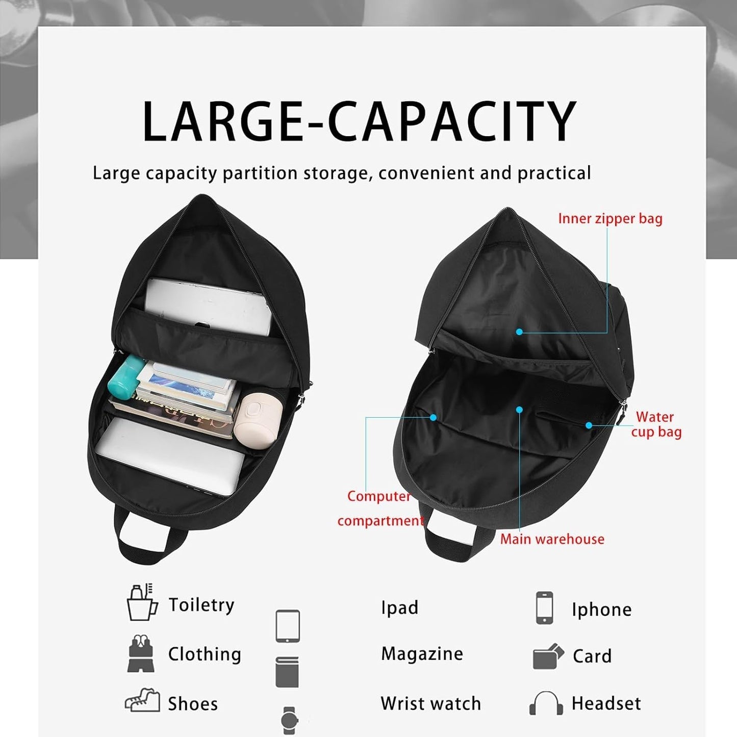 HEAD Waterproof Sports Gym Backpack for Women & Men, Large Casual Daypack Travel Backpacks for College/Weekender Overnight/Work/Fitness, 15.6 inch Laptop Backpack Lightweight Computer Bag Notebook Bag