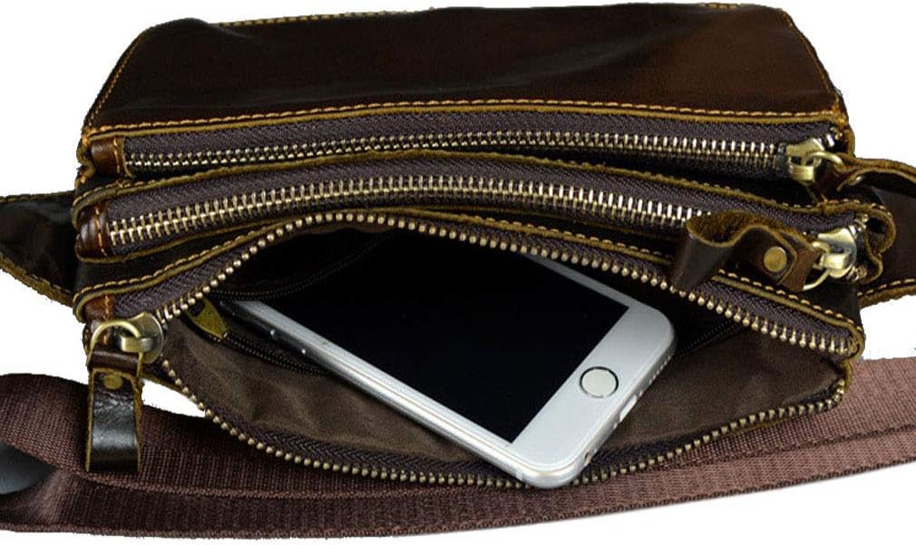 Hebetag Leather Fanny Pack Waist Bag for Men Women Outdoor Travel Hunting Hiking Camping Hip Bum Belt Cell Phone Purse Wallet Pouch
