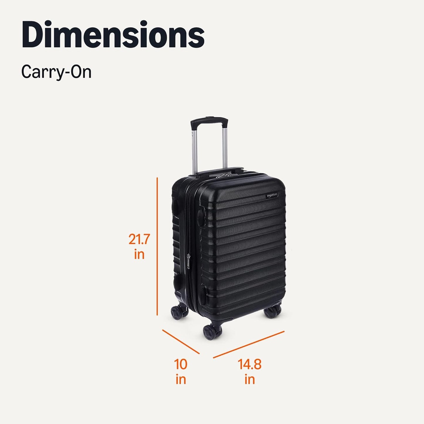Amazon Basics 21" Hardside Carry-On Luggage, Hardshell Suitcase With Wheels, Expandable For Up to