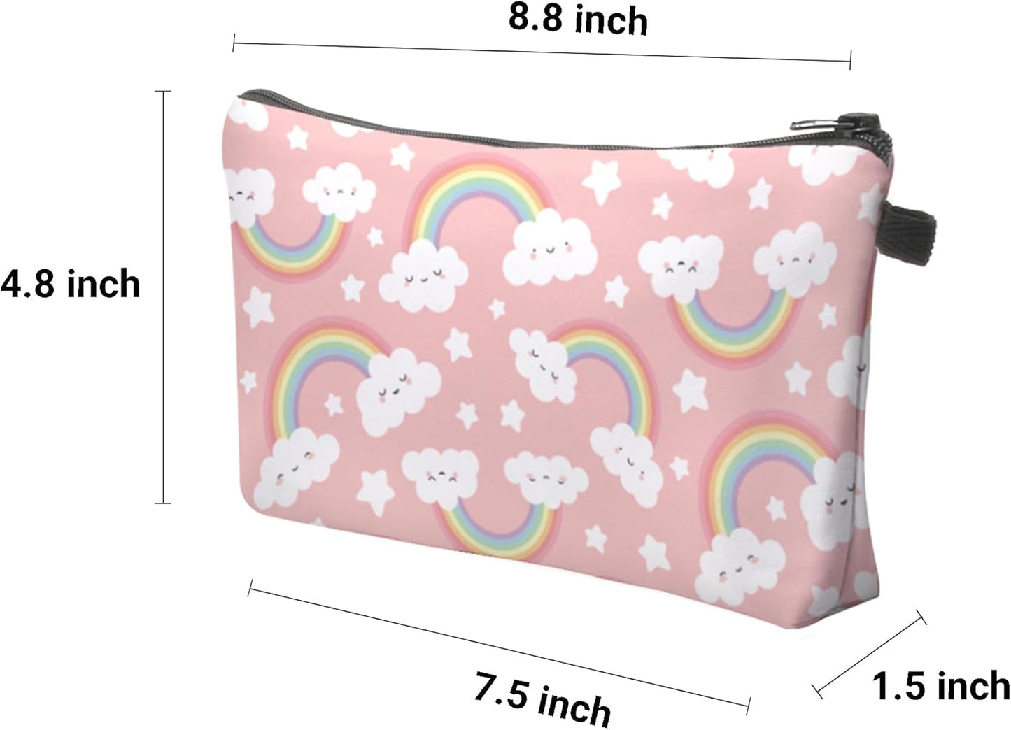Cute Travel Makeup Bag Cosmetic Bag Small Pouch Gift for Women (Cloud Rainbow)