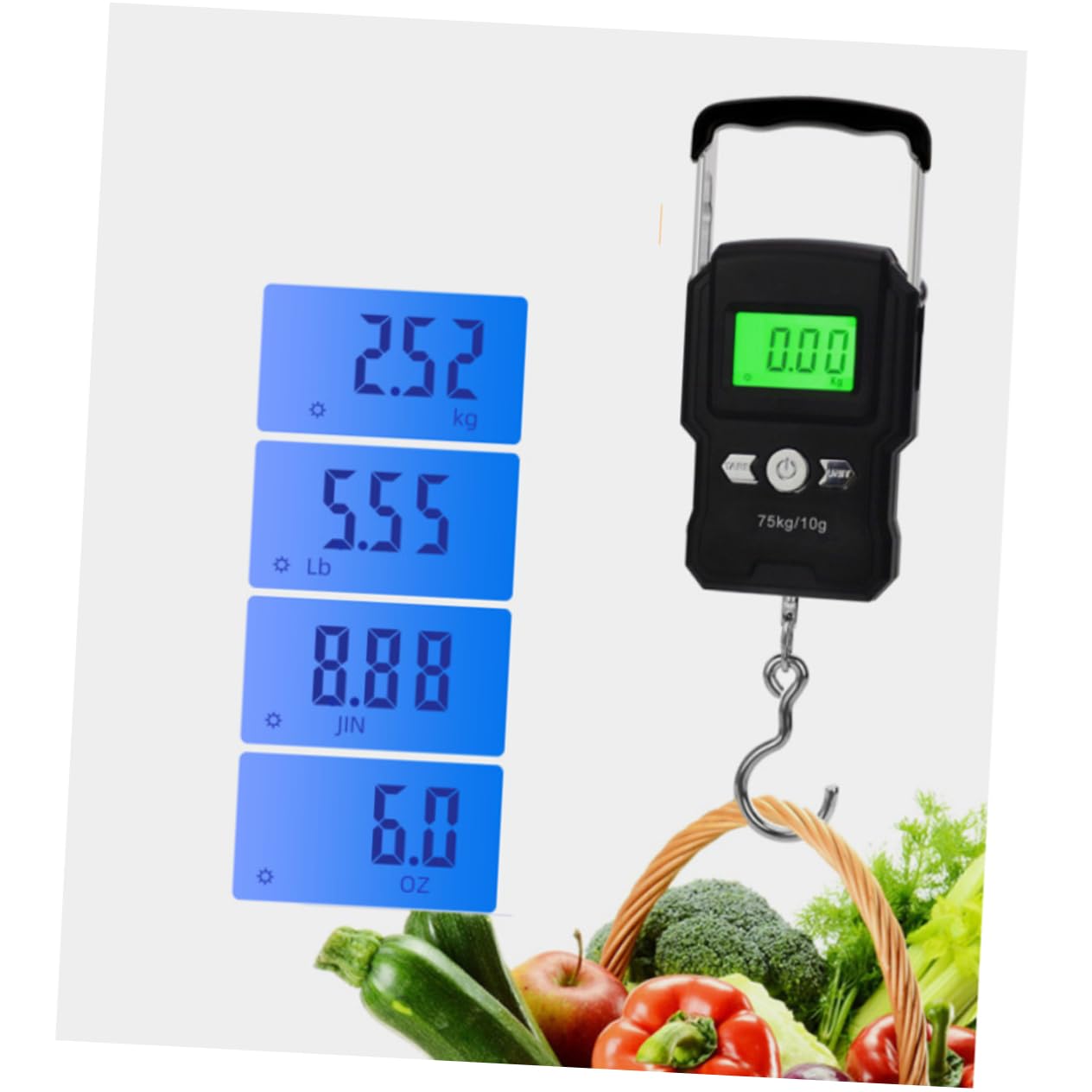 LIFKOME Abs Material Luggage Scale Handheld Travel Scale 75kg/10g LCD Display Portable Weighing