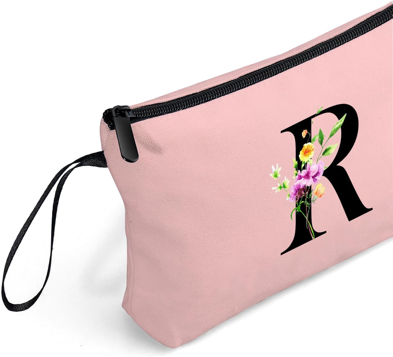 Women Birthday Maid of Honor Monogrammed Gifts for Bride Bridesmaid Sister Friend Her Teacher Makeup Cosmetic Bag with Mirror Mothers Day Christmas Graduation R