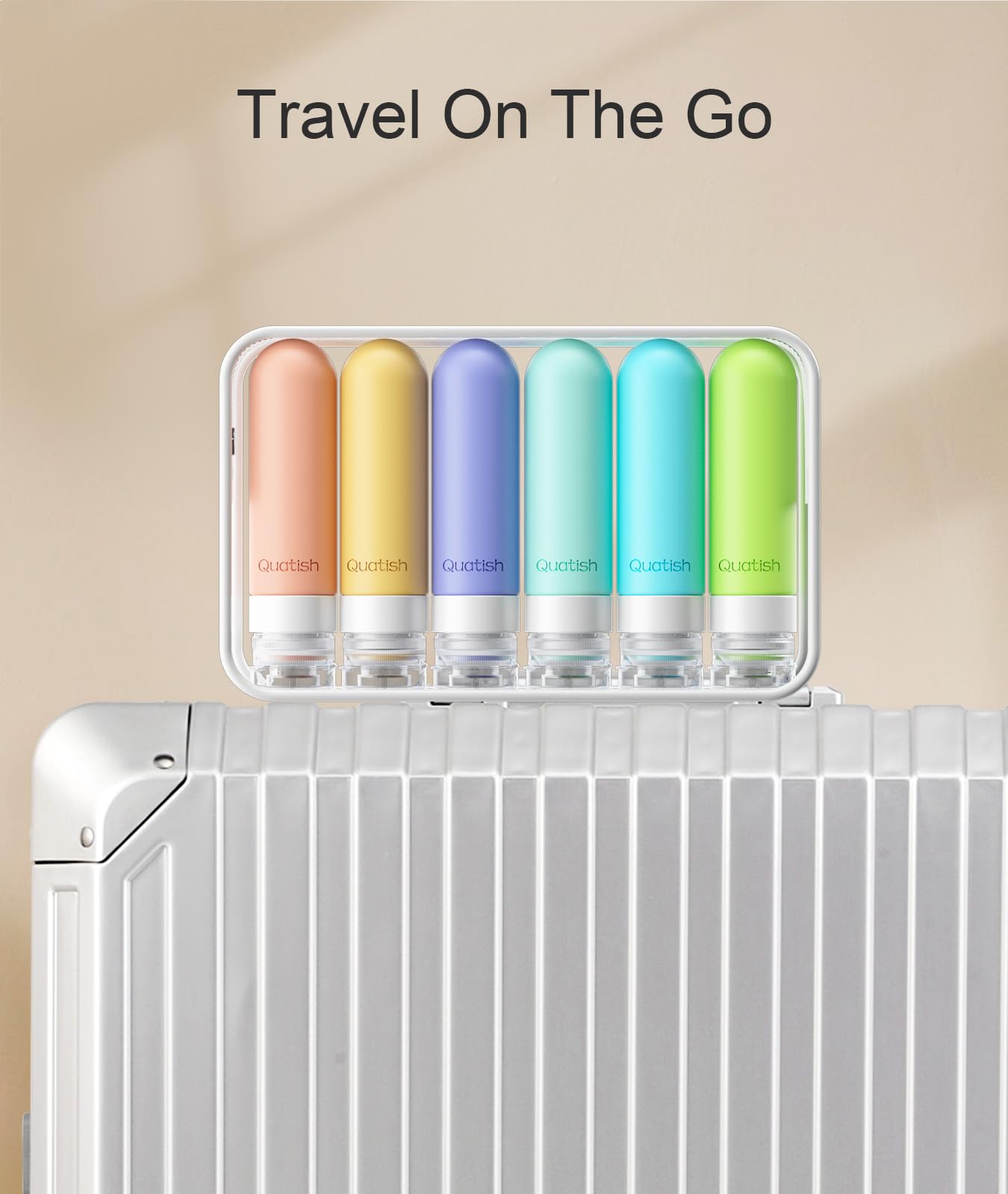 Quatish Travel Bottles for Toiletries 6 Pack, Original Patented Leakproof 3 oz Tsa Approved Travel