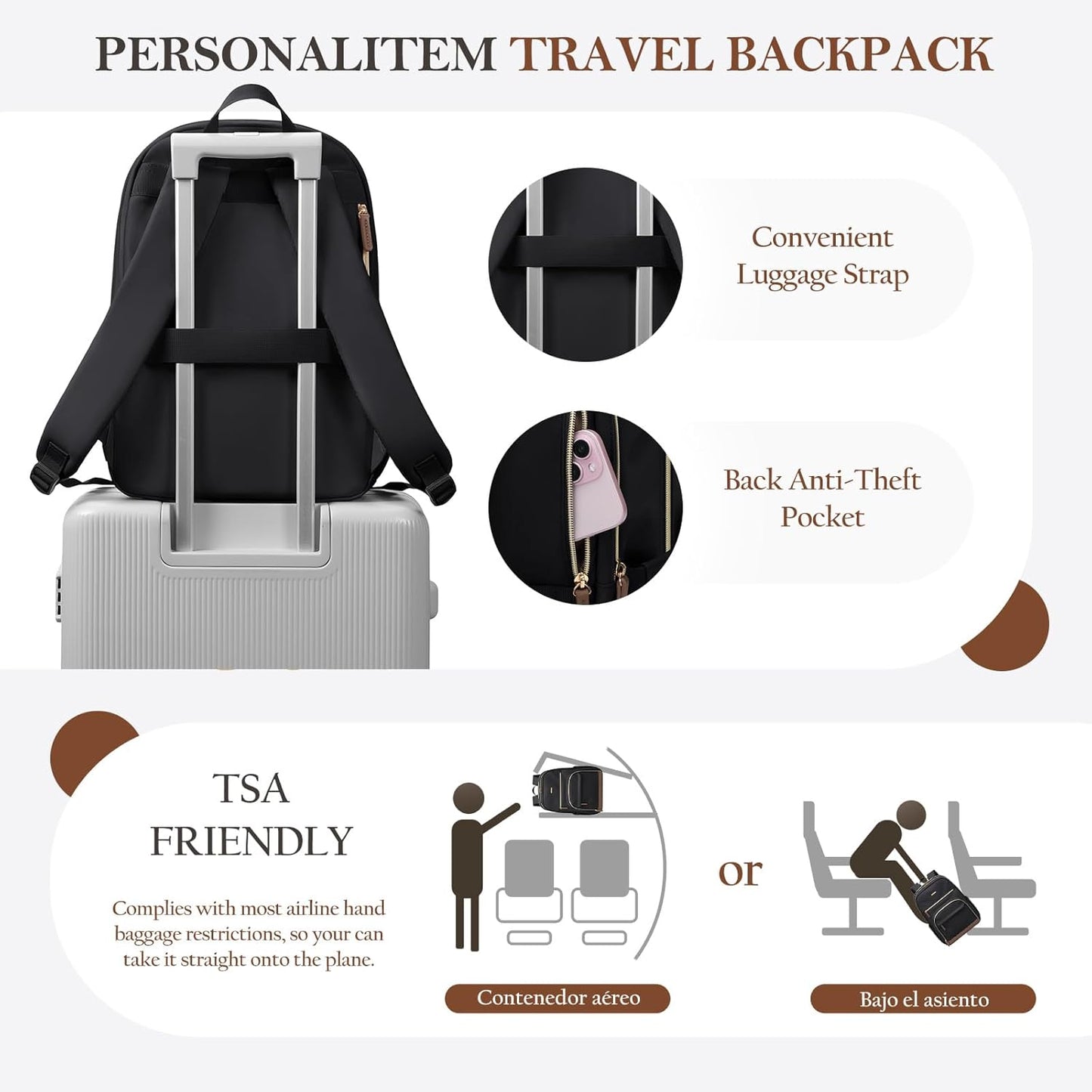 TENSTAR Laptop Backpack for Women, Computer Backpack Fit 16 Inch Notebook, Large Capacity College Backpack Bookbag Casual Daypack for Travel, Apricot