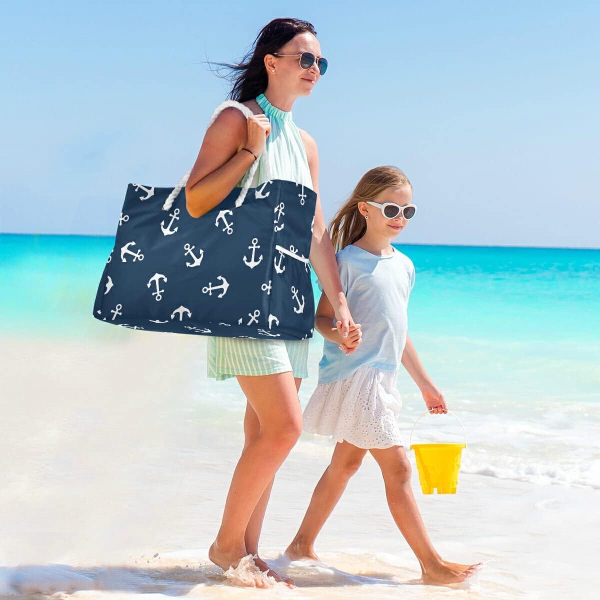 senya Large Beach Shoulder Bags Canvas Tote Water Resistant for Gym Travel Daily