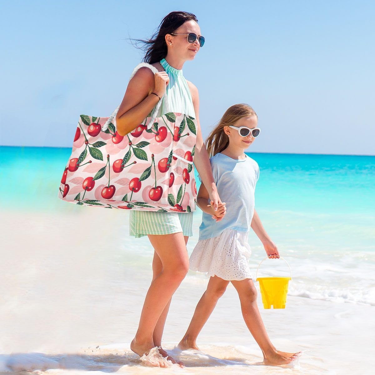senya Large Beach Bags Totes Swim Canvas Tote Shoulder Bag Water Resistant Bags for Gym Travel Daily