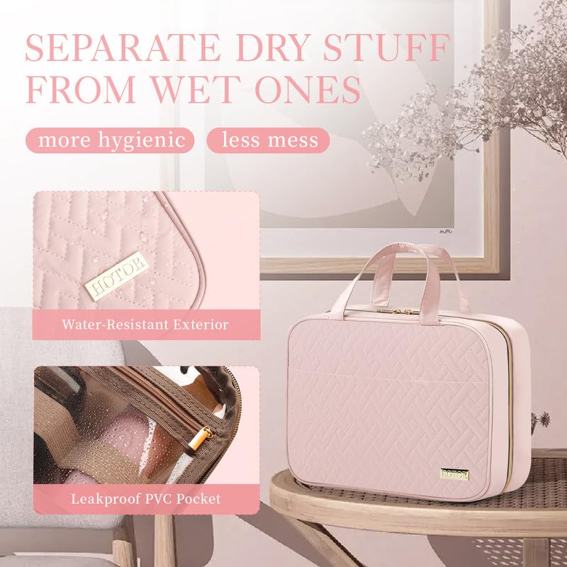 HOTOR Travel Toiletry Bag - Hanging Toiletry Bag for Women & Men, Makeup Bag/Big Comparment