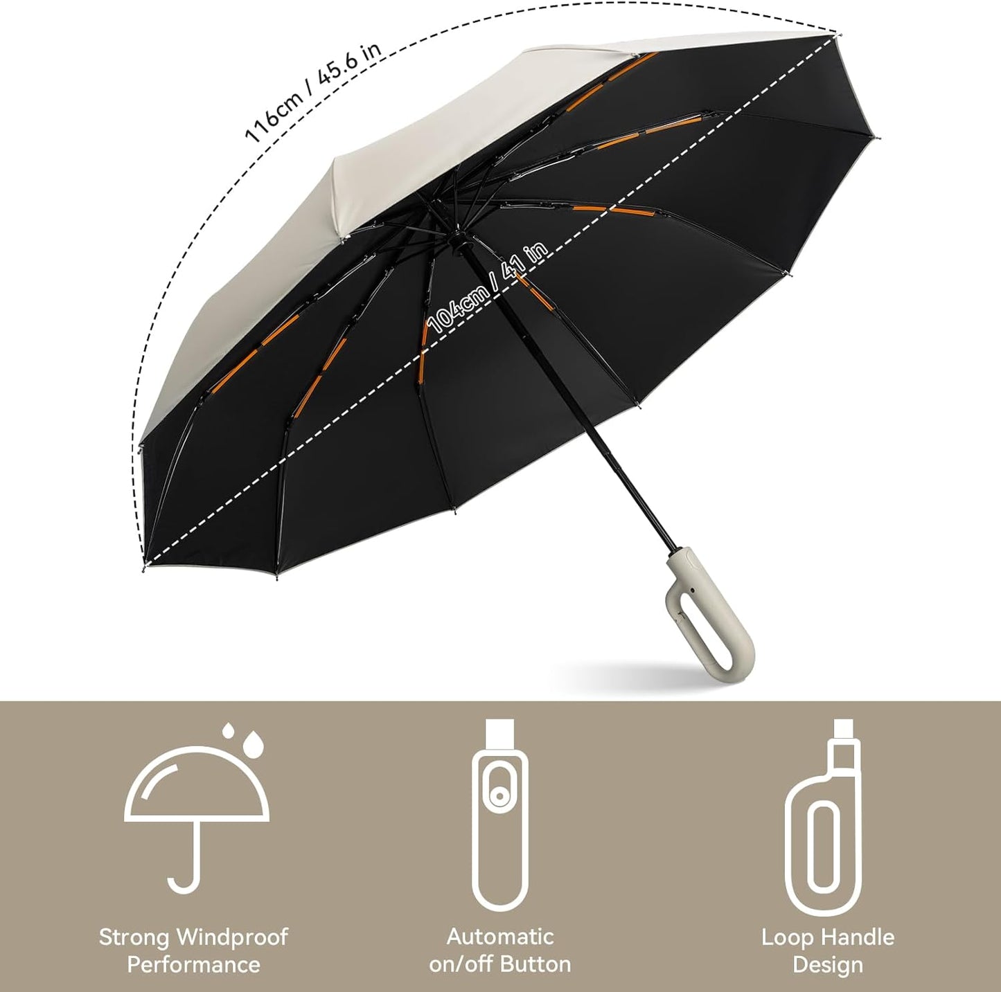 Folding & Inverted Umbrella, Outdoor Travel Umbrella, 46 Inch Portable Reverse Folding Umbrella,Windproof Folding Umbrella for Men and Women