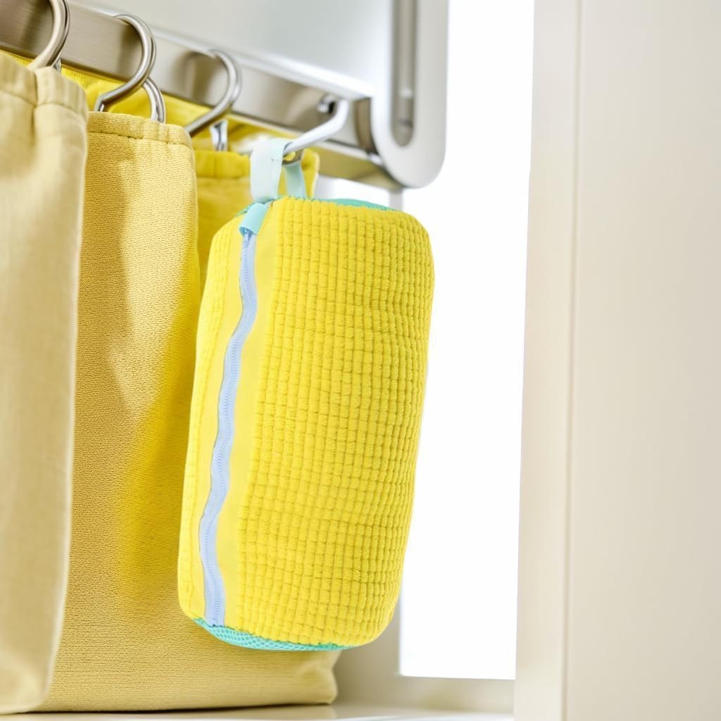 Shoe Washing Machine Bag, Shoe Laundry Bag for Washer and Dryer,360 Degrees Wrap-Around Cleaning,Reusable,Durable Zipper(2 PCS washing bag and 3 Pcs shoe bags(SML)) (Blue)