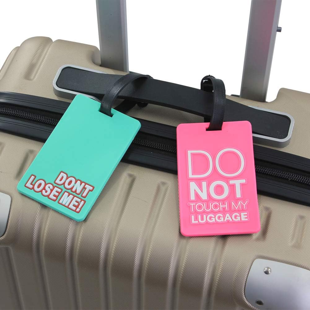 Mziart Funny Luggage Tags Set of 6 Colorful Unique Travel Baggage Bag Tags Suitcase Identify Labels for Women Men