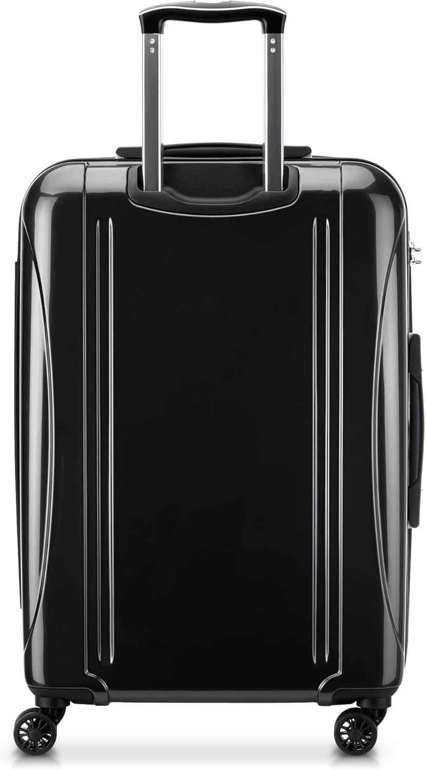 DELSEY PARIS Helium Aero Hardside Expandable Luggage with Spinner Wheels, Black, Checked-Medium 24