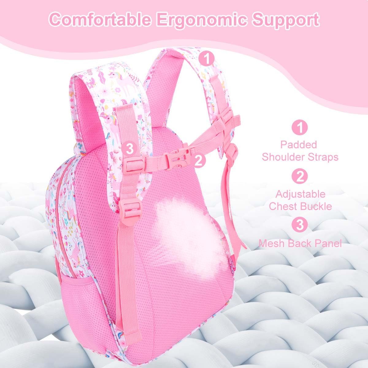 RHCPFOVR Kids Backpack for Girls - Girls Backpack 3-8 Ages Butterfly for Kids 15 Inch School Bookbag for Kindergarten Elementary School Bookbag for Girl 1st 2nd Grade