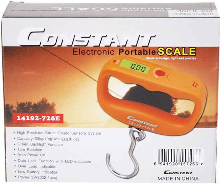 BOSON PRODUCT 50kg 10g Portable High Precision Smart Electronic Fishing Luggage Scale with LCD Display Backlight,Yellow