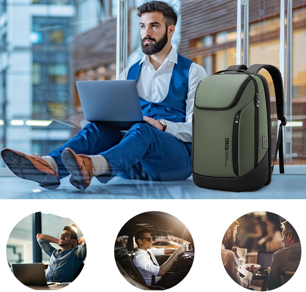 BANGE Business Smart Backpack Waterproof fit 15.6 Inch Laptop Backpack with USB Charging