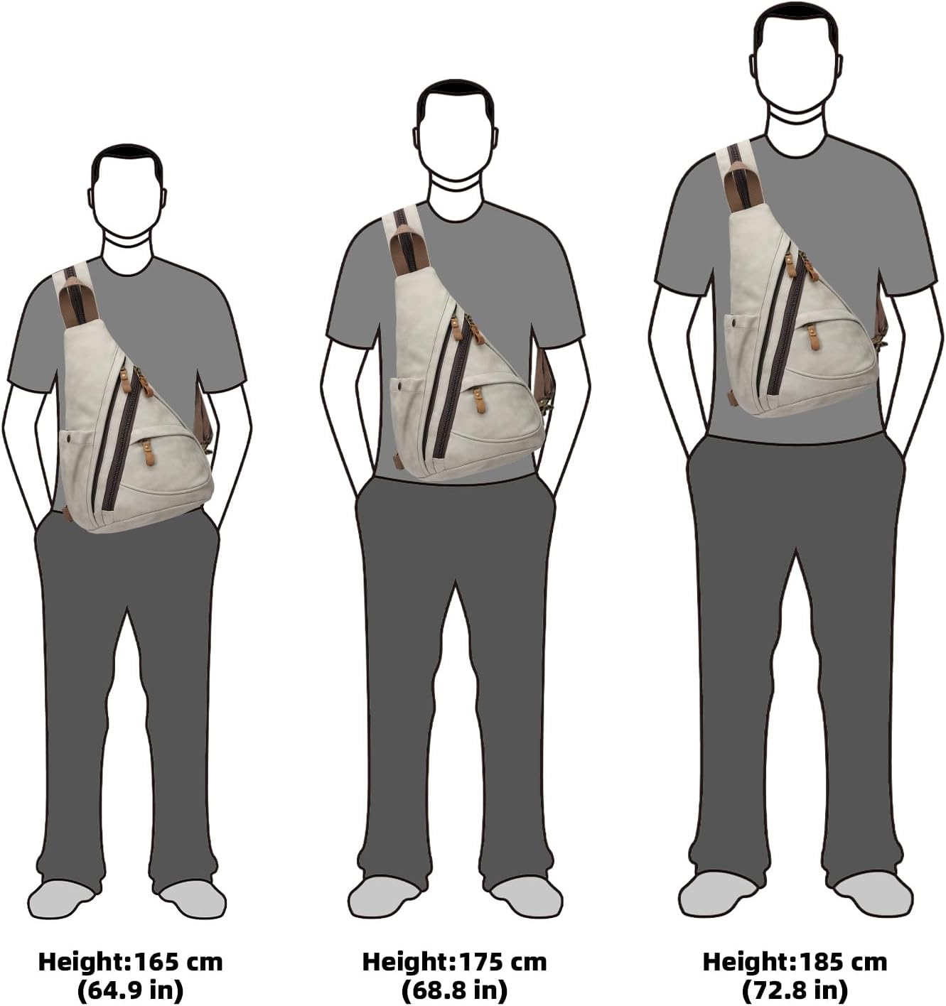 KL928 PU Leather Sling Bag - Small Crossbody Backpack Shoulder Casual Daypack Rucksack for Men Women