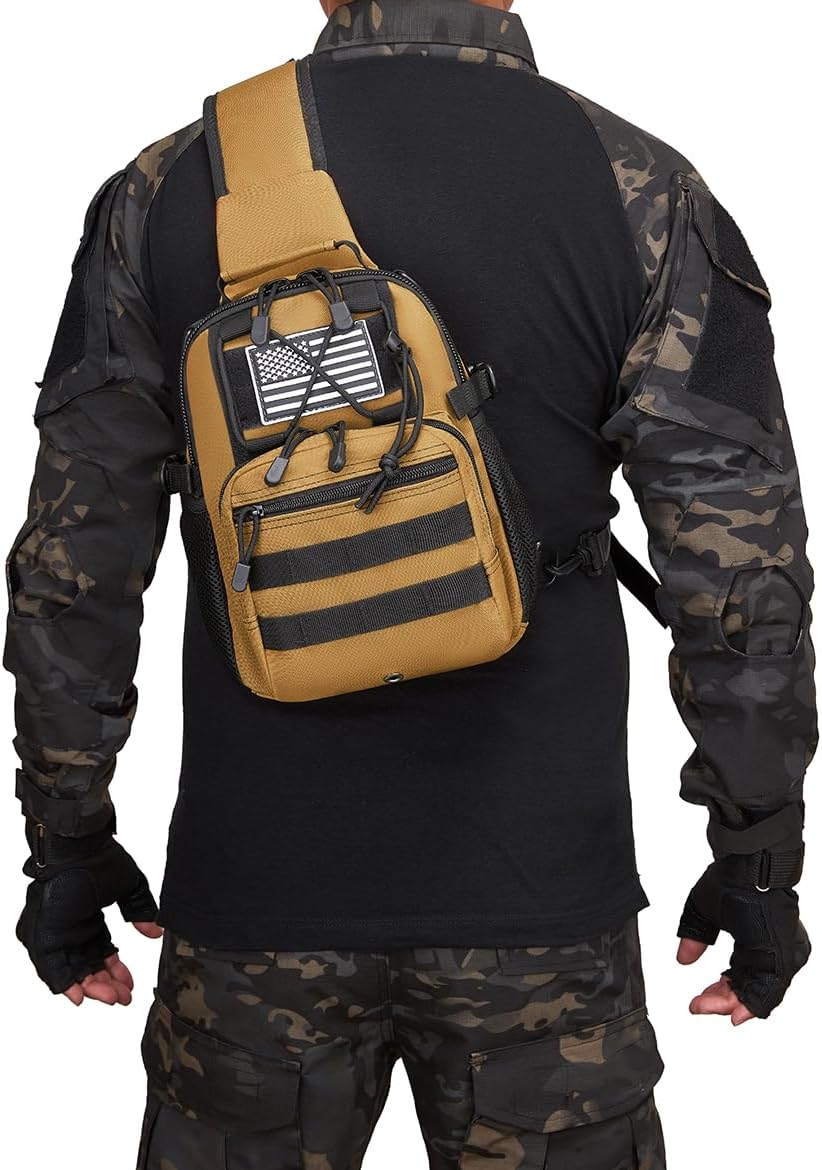 ATBP Small Tactical Holster Sling Backpack Accessories Shoulder Pouch Water Bottle & Radio Holder Crossbody Bag for Men