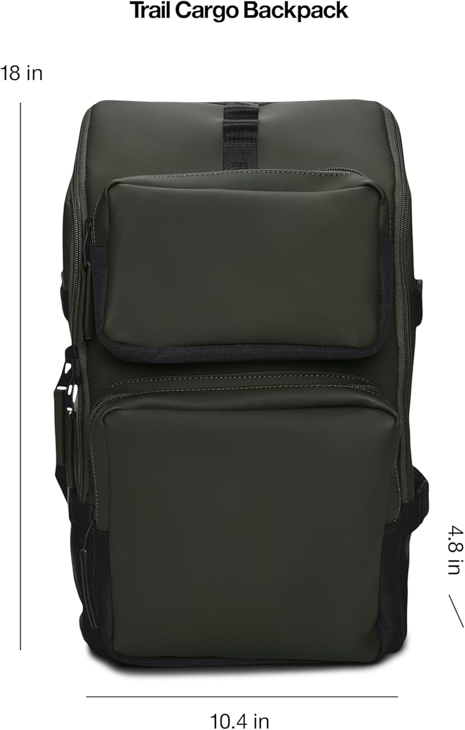 RAINS Trail Cargo Waterproof Casual Daypack Backpack (Green)