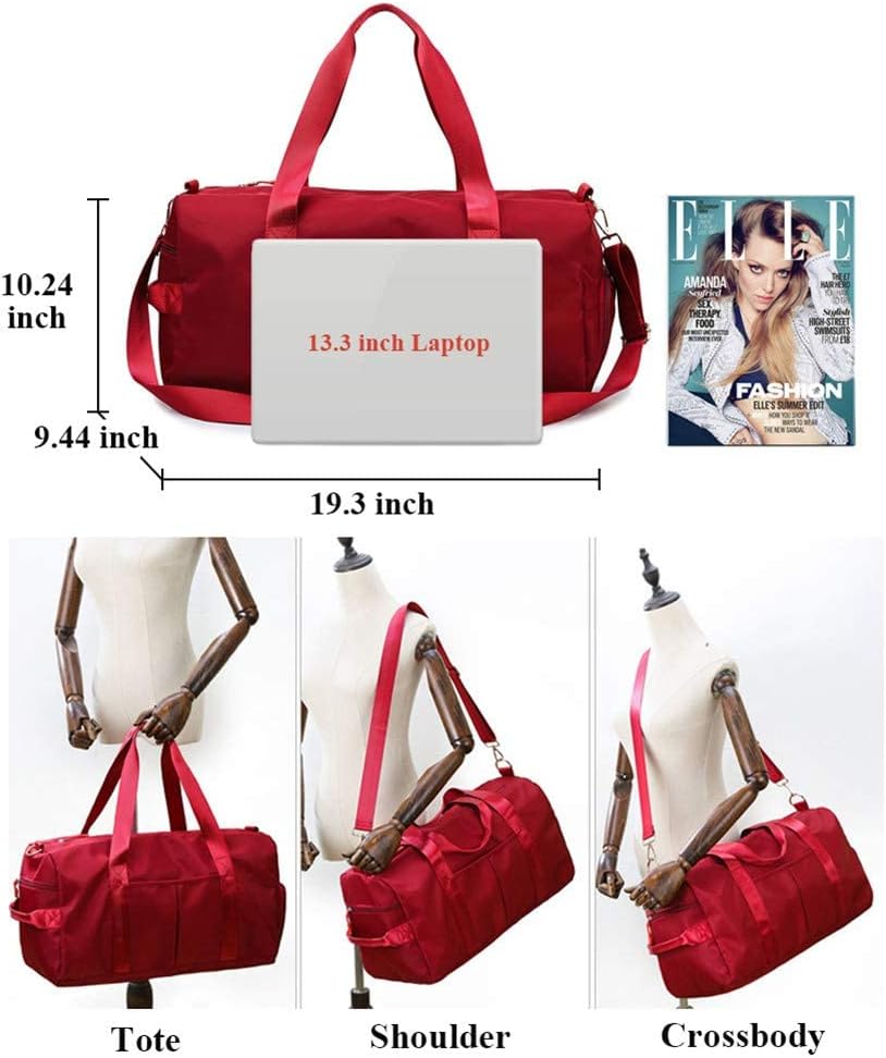KARRESLY Sports Gym Bag for Women Travel Duffel Bag with Wet Pocket and Shoes Compartment for Training Swim Yoga(Orange)