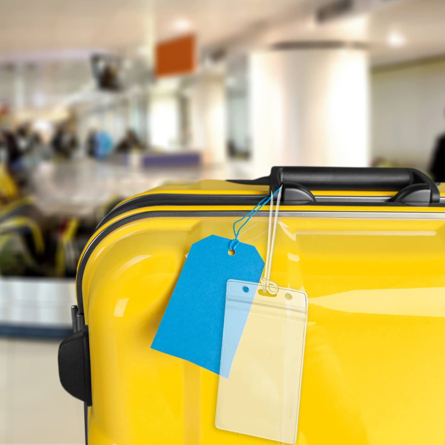 100 Pack Clear Luggage Tags Bag Tags Holder Identification ID Card Badge Holder with Luggage Tag