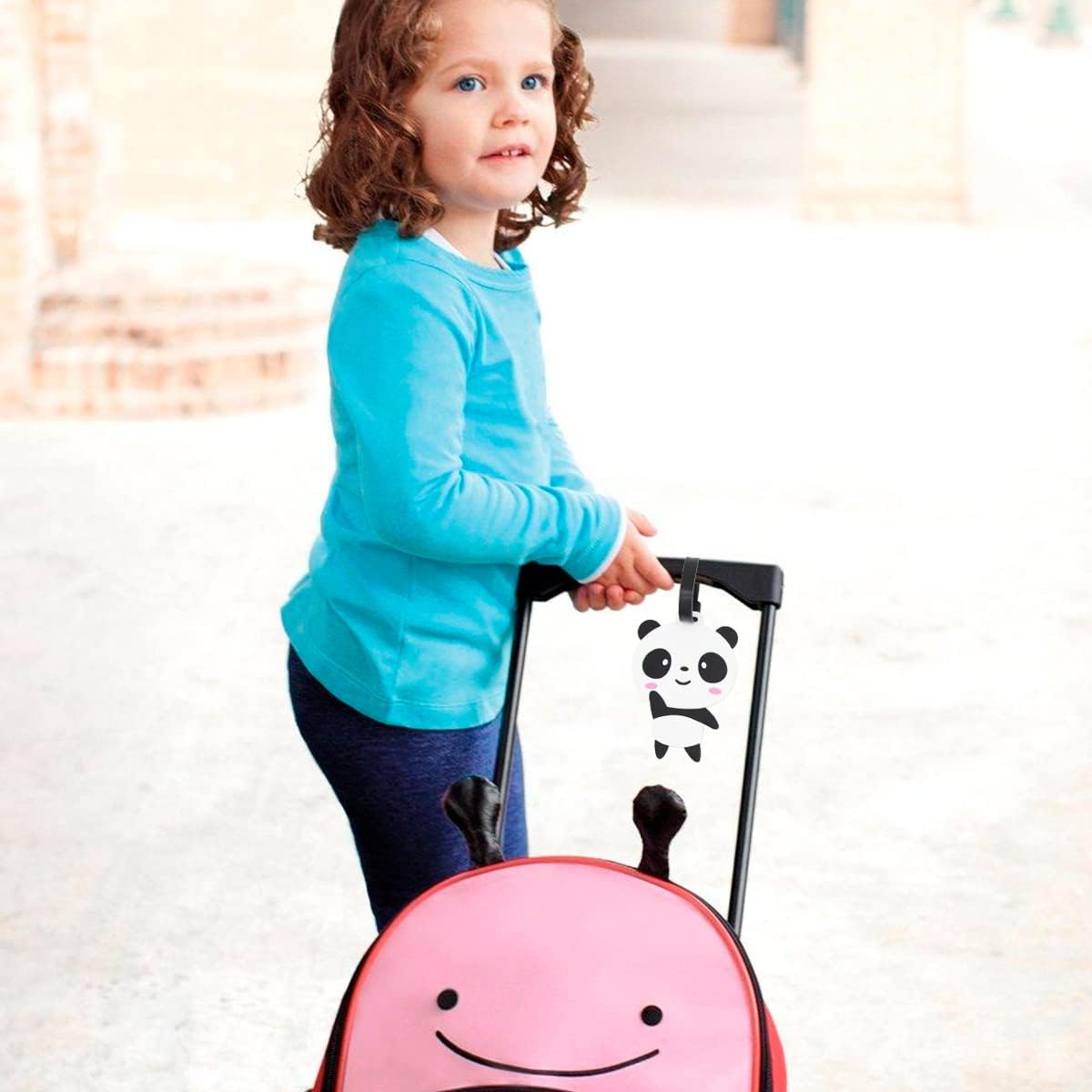 Panda Luggage Tags for Suitcases 2-Pack Cute Silicone Luggage Tag with Name ID Card Funny Suitcase Label