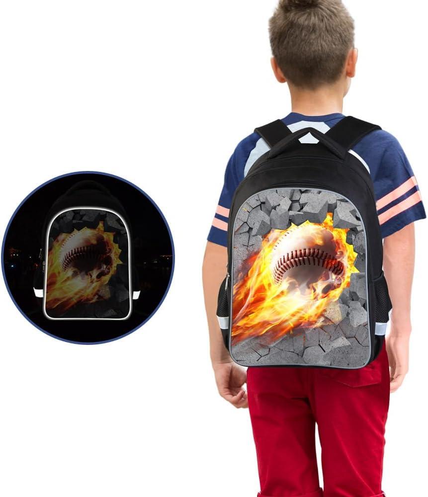 Luminous 3D Print School Backpack Large Capacity Lightweight Students Bookbag for Kids