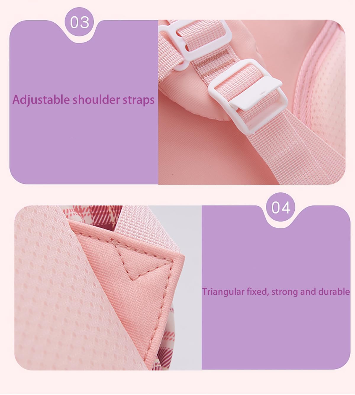 5Pcs Pink Backpack for School Girls - Kids Schoolbag for Elementary School Kawaii Bookbag for Cute Plaid Girls Daypacks for Students Teen Kids Casual Travel Bag (Pink Plaid)