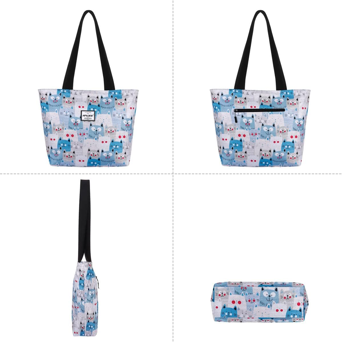 Tote Bag with Zipper for Women Inside Mesh Pocket Heavy Duty Casual Anti-water Cloth Travel Shoulder Handbag