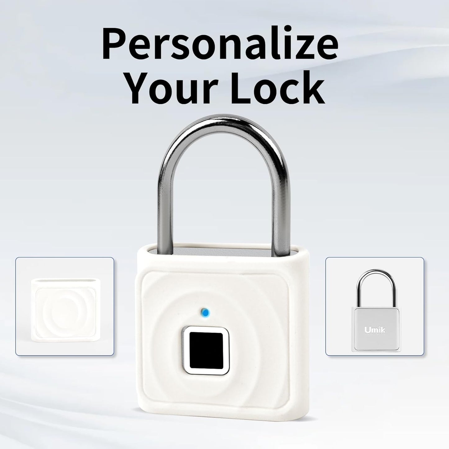 UMIKSMART Biometric Smart Lock, Keyless Fingerprint Padlock with USB Charging, Smart Lock Gift for