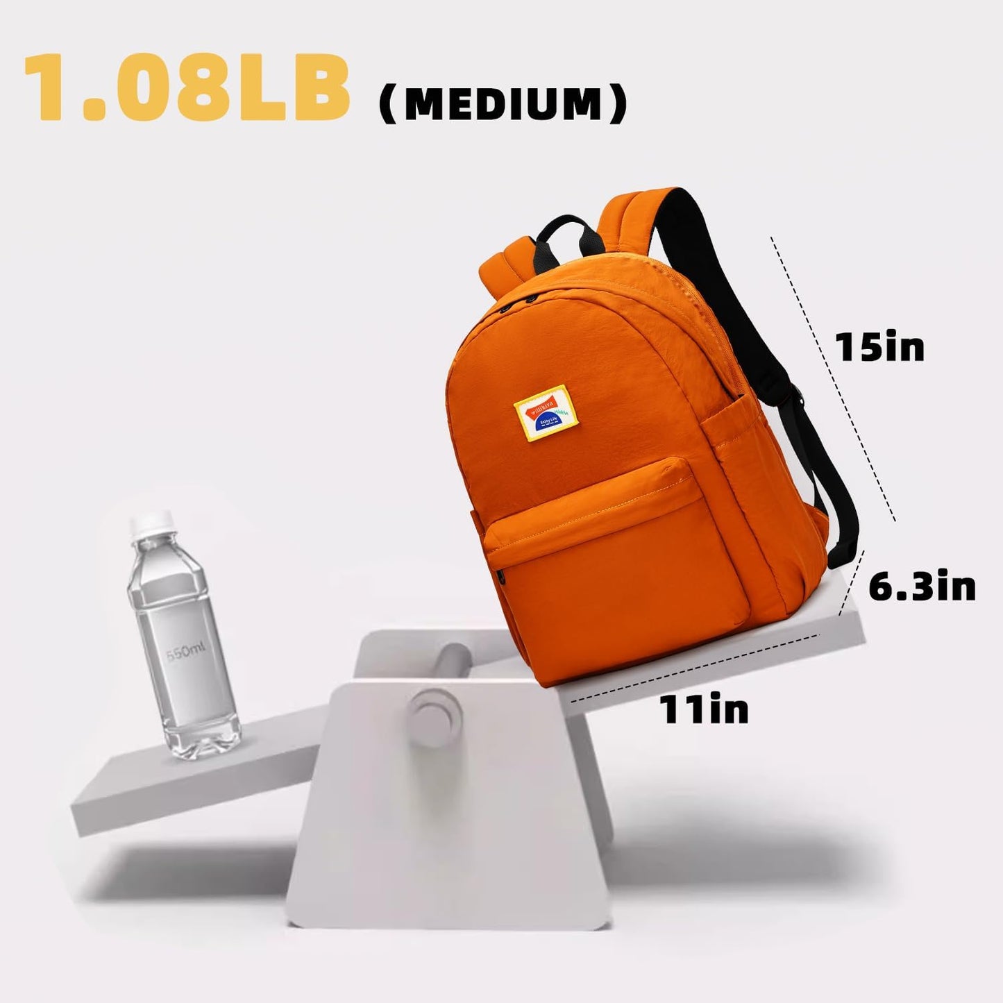 willikiva Kids Backpack for School Boys Girls Teens Toddler Backpack Waterproof Kindergarten Preschool Elementary Bookbag Children Travel Bag(Orange,Medium)