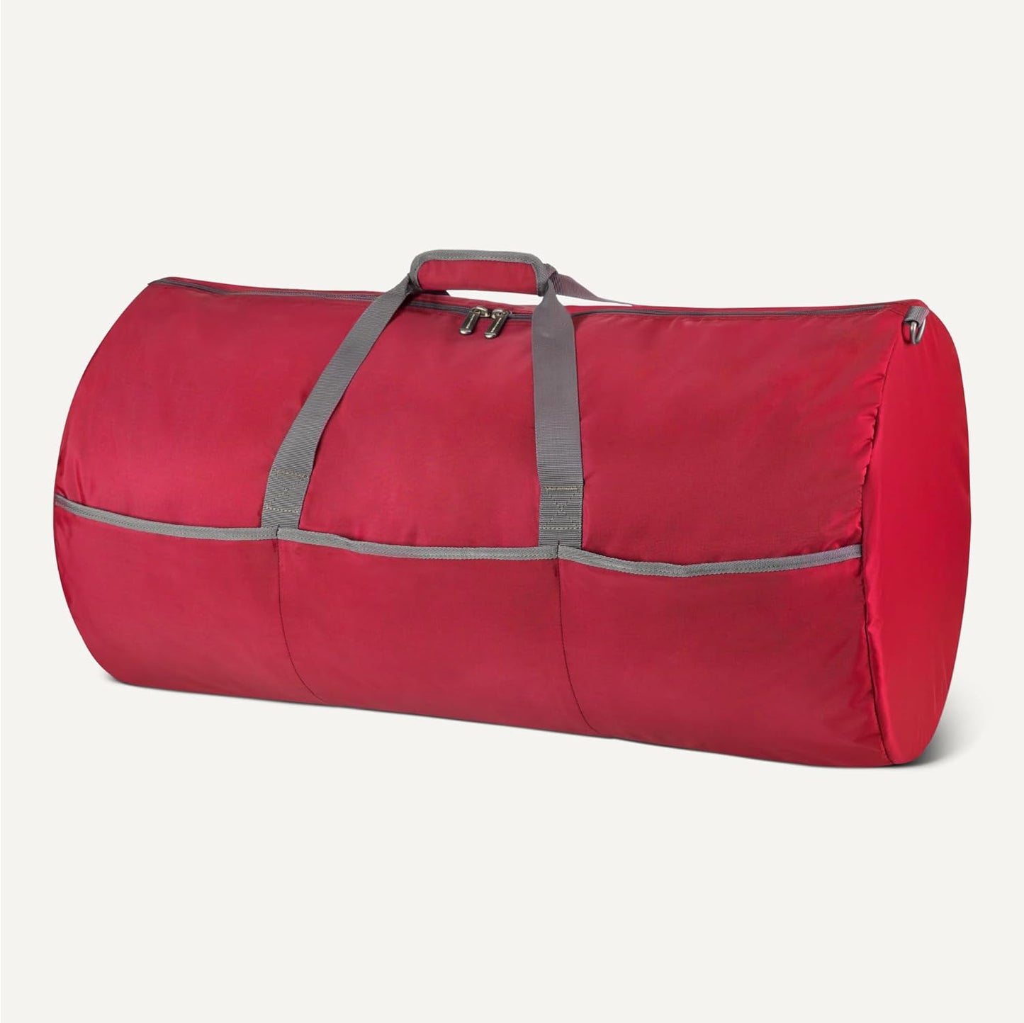 Amazon Essentials 32.4" Extra Large Foldable Nylon Duffel Bag for Travel/Storage with Zippered Pockets, 9254 Cubic Inch (150L), 50-LBS Capacity, Red (Previously Amazon Basics)