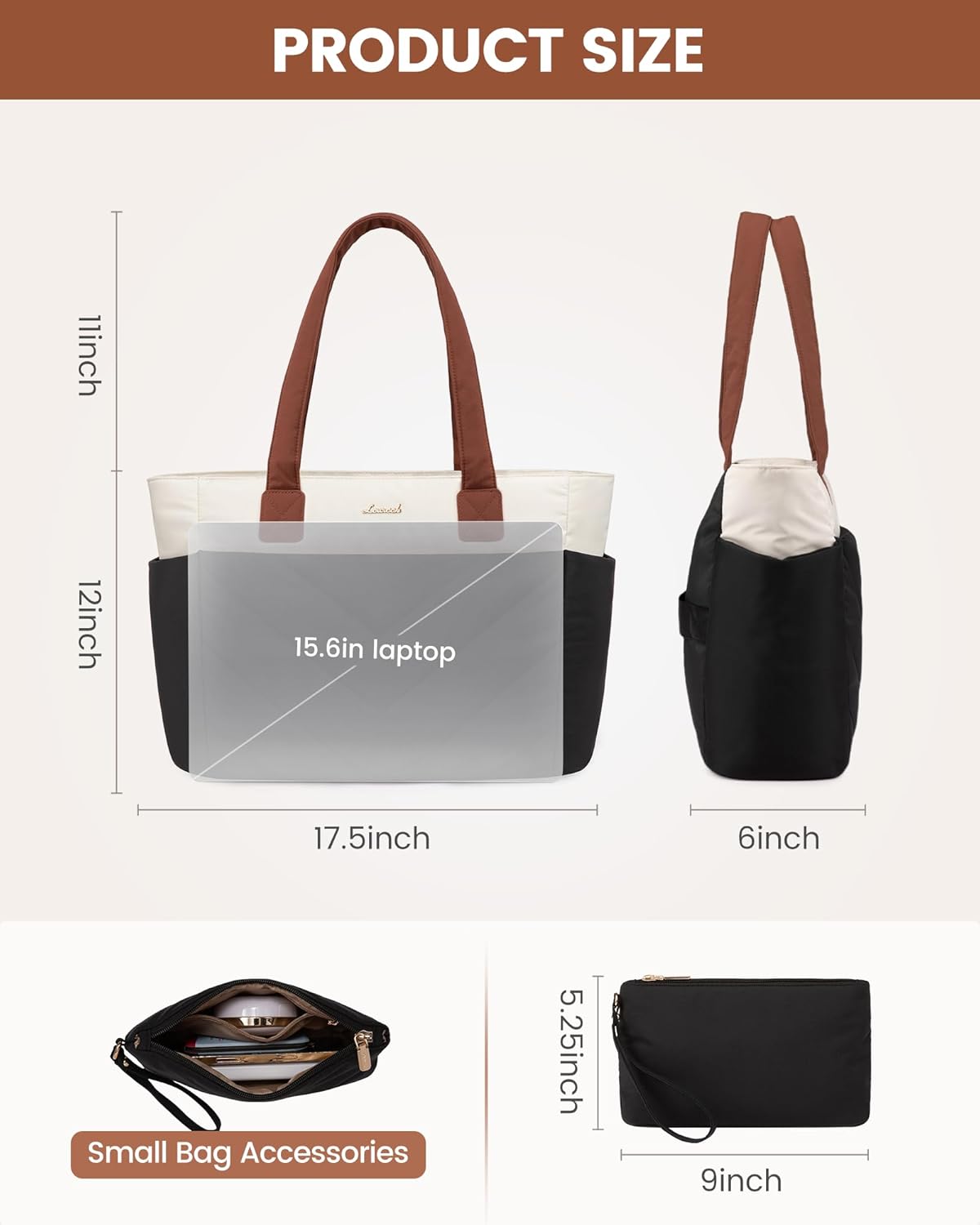 LOVEVOOK Tote Bag for Women, Puffer Work Travel Handbag with Zipper for Teacher Nurse, Quilted Cute Laptop Shoulder Gym Bag