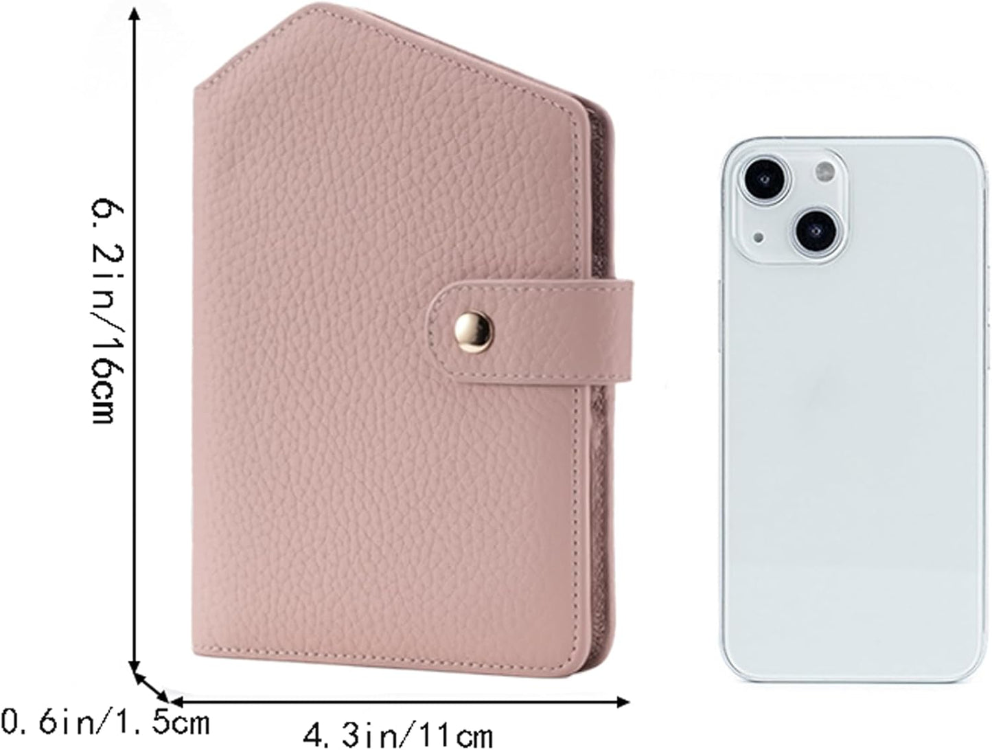 Cute RFID Passport Wallet for Women Leather Slim Passport Holder Travel Wallet Cover with Zipper Coin Purse, Credit Card, Sim and Tticket Slots (Pink)