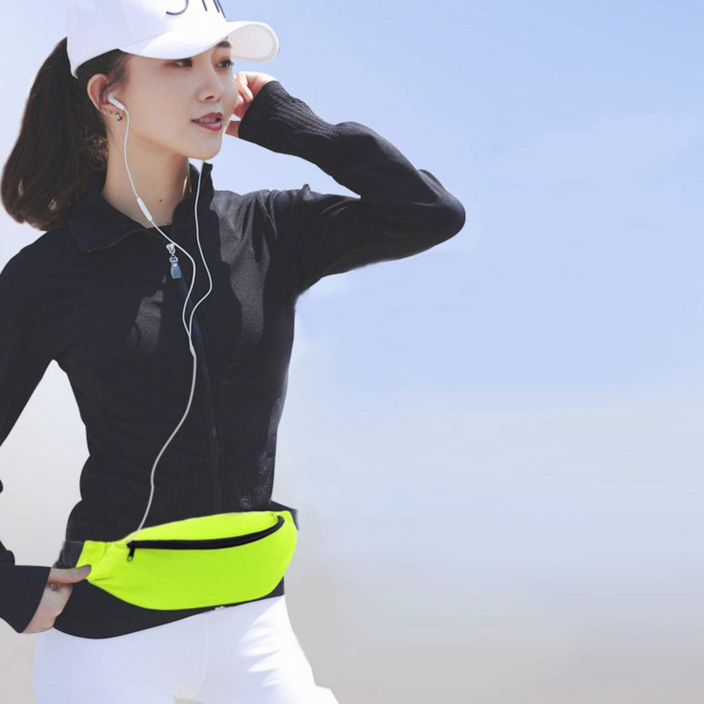 Unisex Fanny Pack for Women Men, Fashion Sporty Multi-purpose 2-Zipper Waist Belt Bag Fanny Pack Waist Bag Adjustable Strap for Sport Hiking Traveling Passport Wallet (Green)