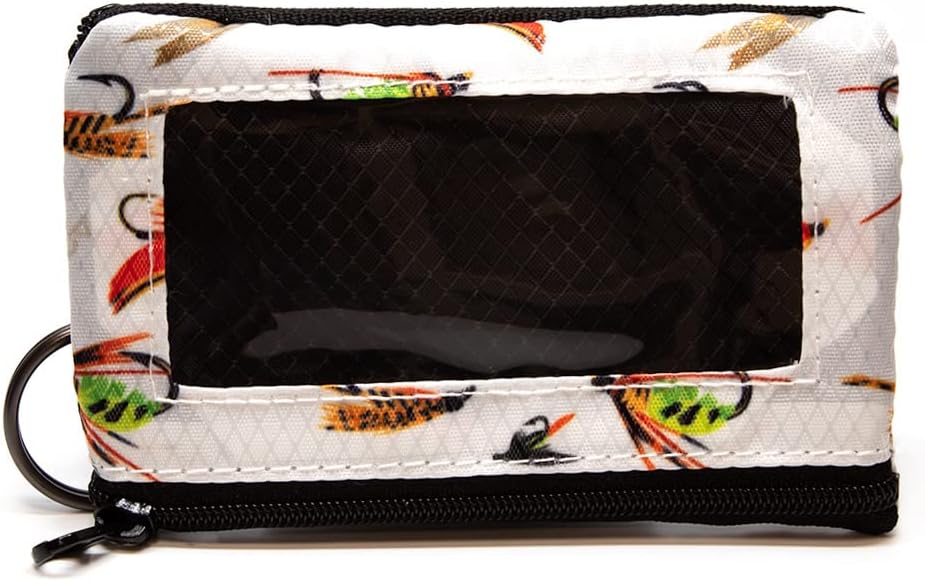 Chums Surfshorts Wallet - Lightweight Slim Wallet w/ RFID Blocking Card - Zippered, Minimalist Wallet w/Key Ring - Patterns