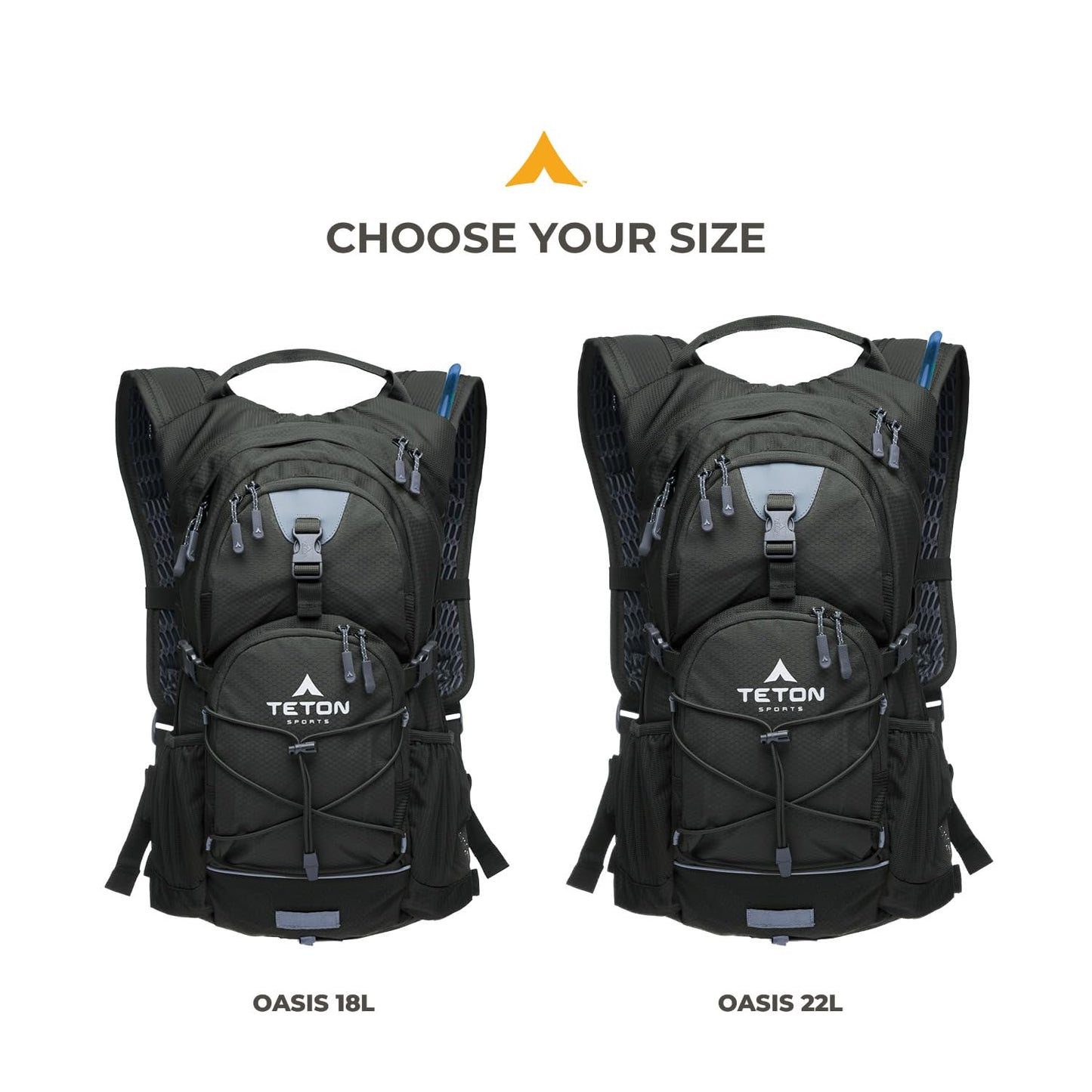 Teton Oasis Hydration Backpack – Lightweight Water Pack with Bladder for Hiking, Running, Cycling