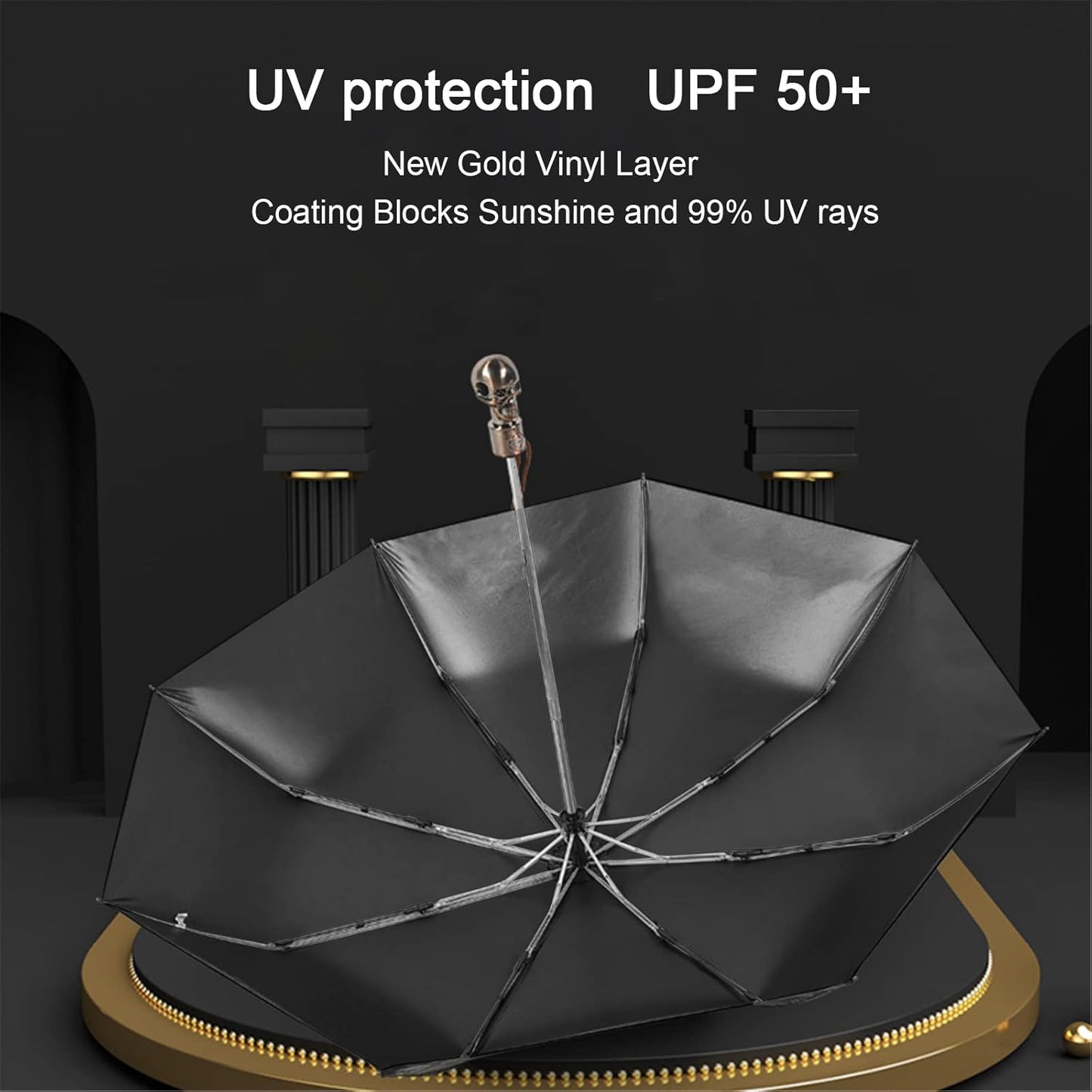 Sun Umbrella UV protection UPF 50+ Compact Portable travel Parasol Auto Open Close Windproof and Waterproof Folding Sun and Rain Small Umbrella For Walking