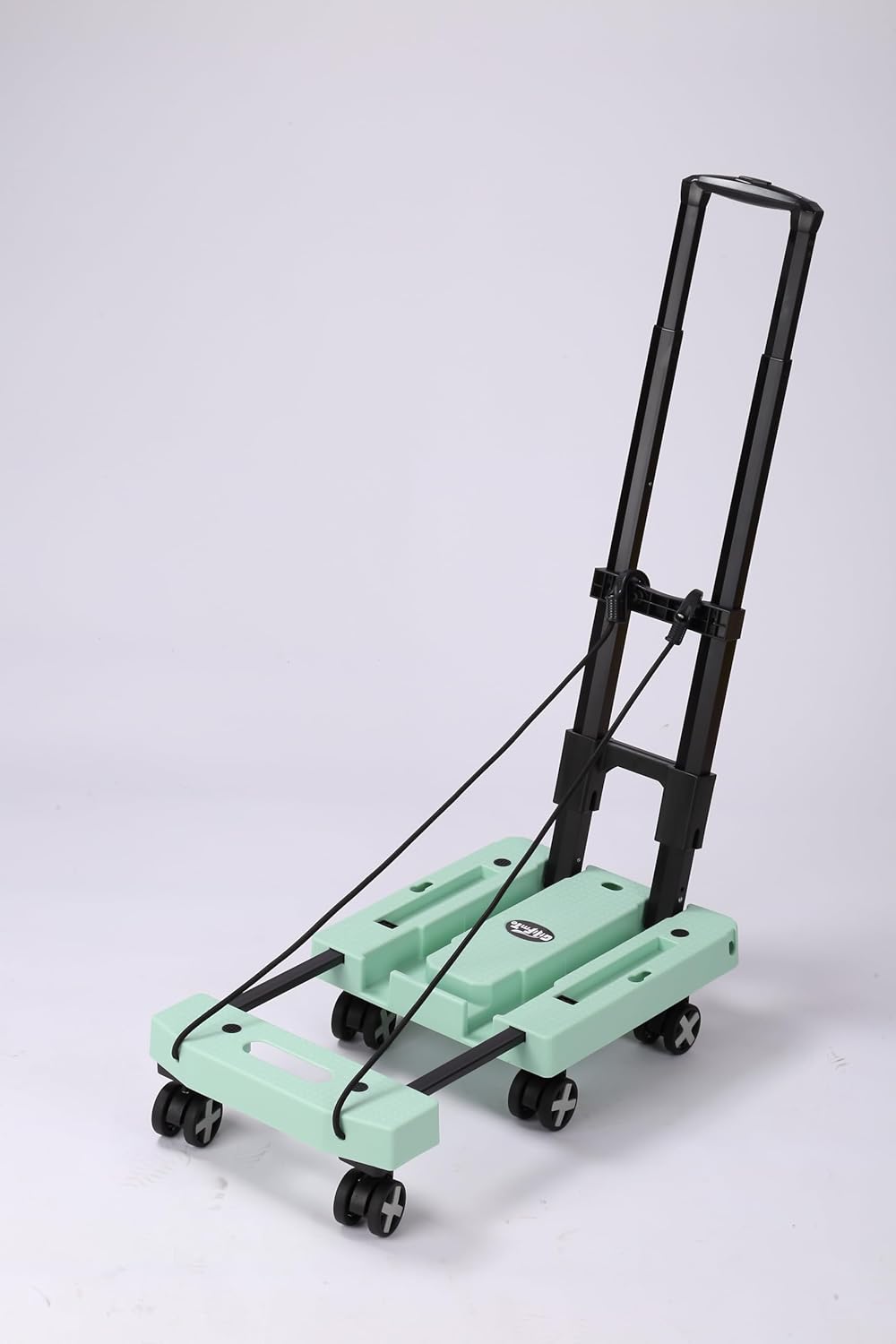 Folding Hand Truck Lightweight Hand Truck Dolly Foldable,Luggage cart with 6 Rotate Wheels, Utility Cart with Adjustable Handle,Collapsible Dolly for Moving-Green