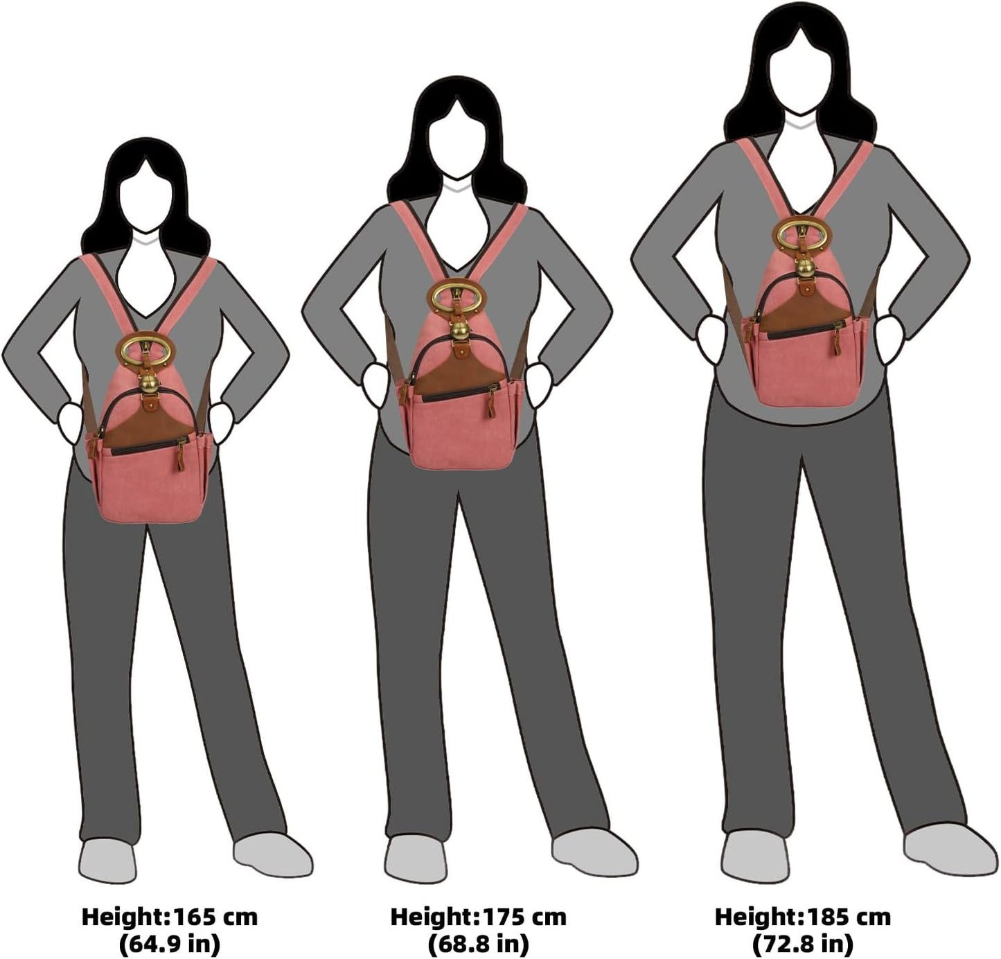 KouLi Buir Canvas Sling bag,Small Crossbody Backpack,Convertible Chest Bag Casual Daypack For Outdoor Cycling Hiking Travel (B3611-Rust Red-N)