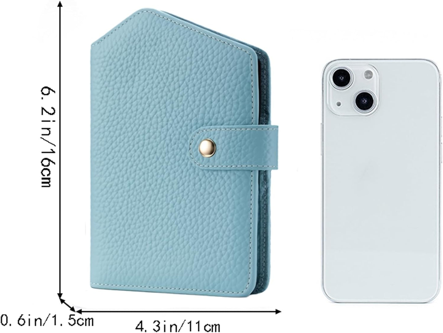 Cute RFID Passport Wallet for Women Leather Slim Passport Holder Travel Wallet Cover with Zipper Coin Purse, Credit Card, Sim and Tticket Slots (Blue)
