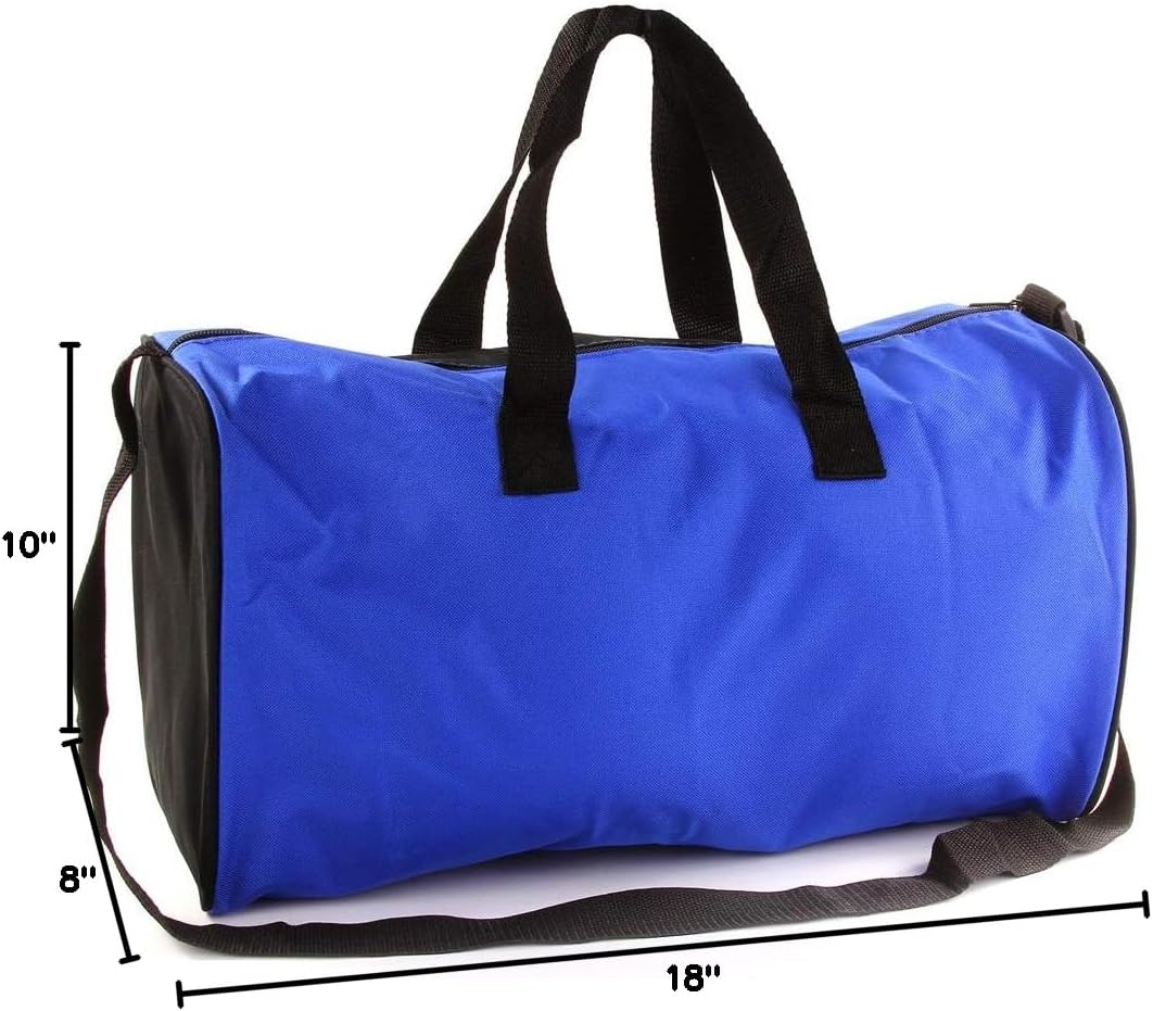 KishKesh Personalized Kids Sports Duffel Bag – Ideal for Basketball, Gym, Travel, Training & Workout – Durable, Costumizable Name & Text – Blue, 18" x 10" x 8"