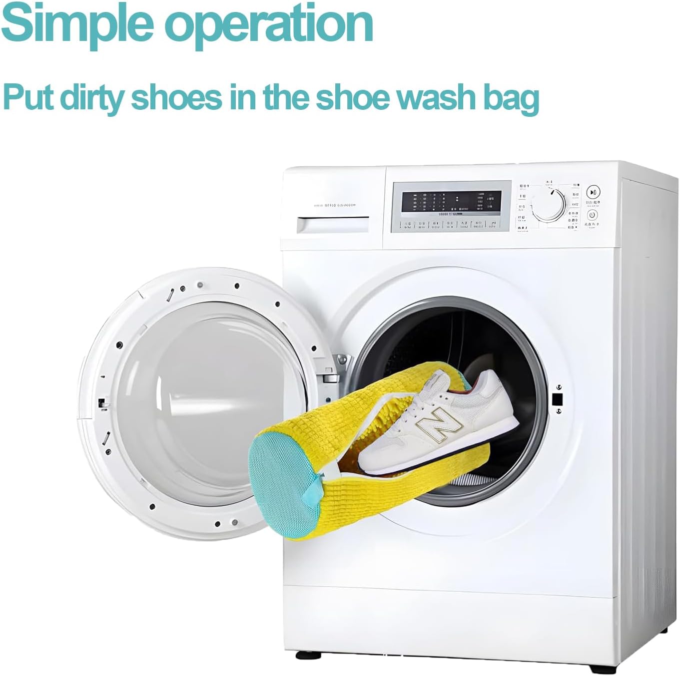 Shoe Laundry Bag for Washing Machine, 2pcs Sneaker Cleaning Bags with Microfiber Lining, Reusable Shoe Wash Bags for Washer & Dryer, Protective Laundry Mesh Bags for Shoes