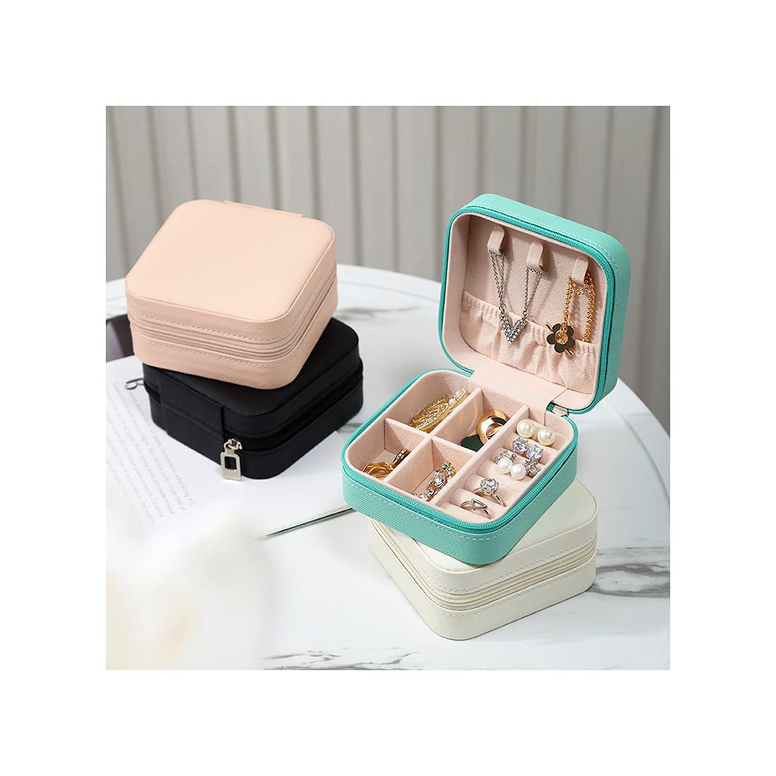 TRODANCE Mini Jewelry Travel Case, Small Portable Jewellry Organizer Box Portable Display Storage