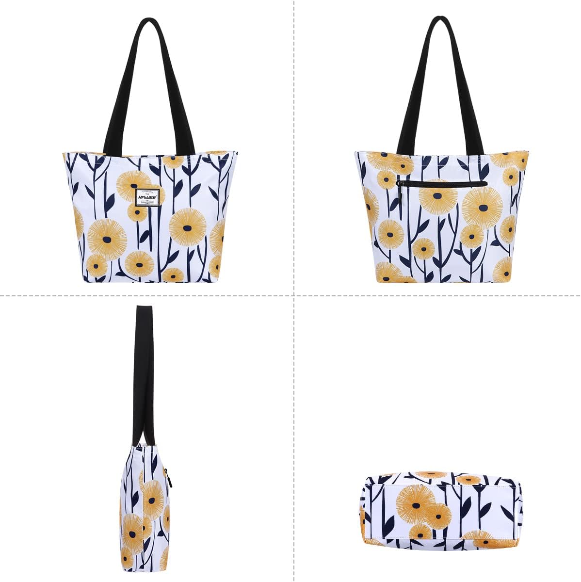 Tote Bag with Zipper for Women Inside Mesh Pocket Heavy Duty Casual Anti-water Cloth Travel Shoulder Handbag