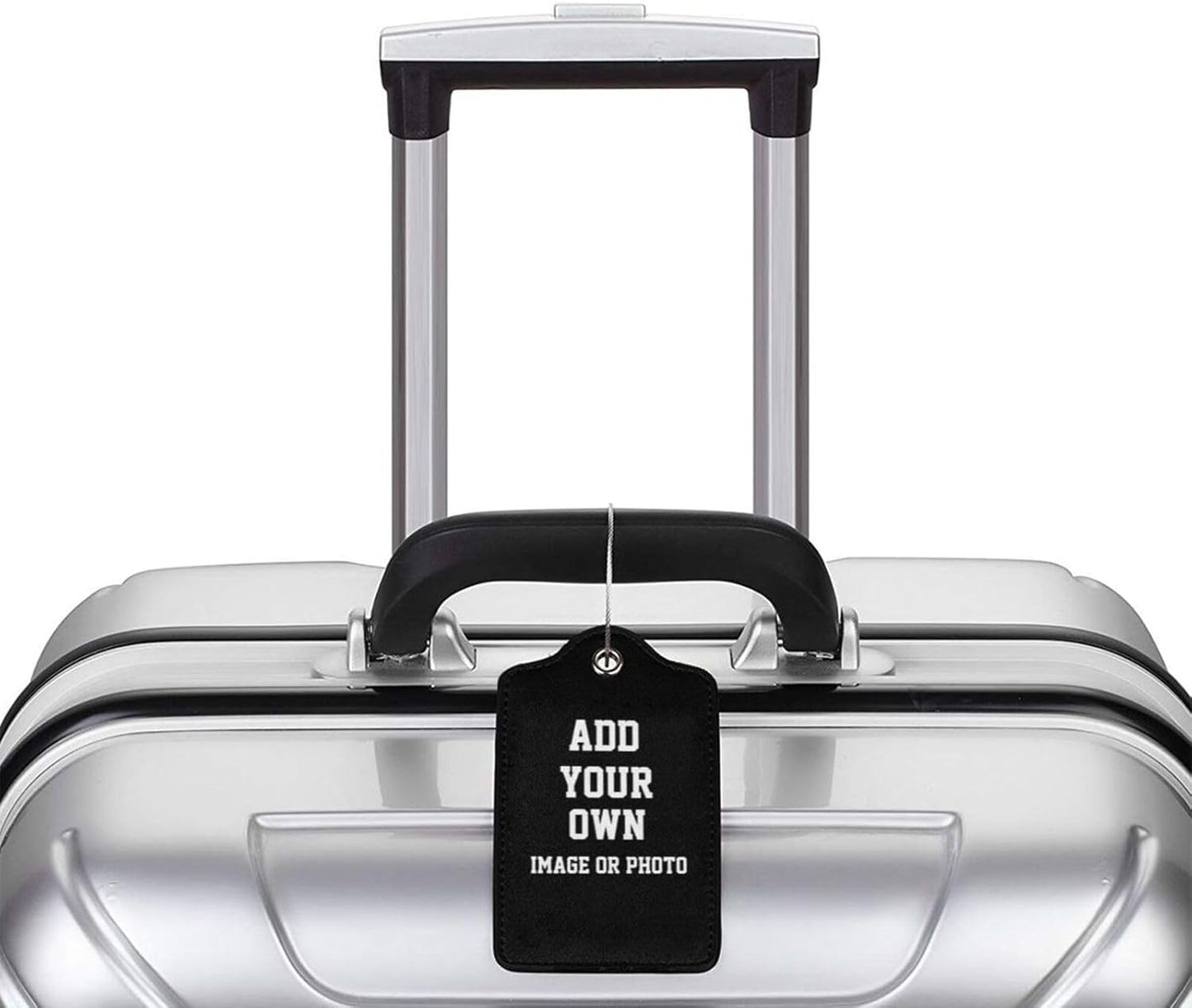 2PC Personalized Luggage Tag with Your Own Photo/Text for Suitcase, Custom Luggage Tags with Picture, DIY Blank Travel Bag Name Tags with Full Privacy Cover, Bulk Baggage ID Identifier Labels