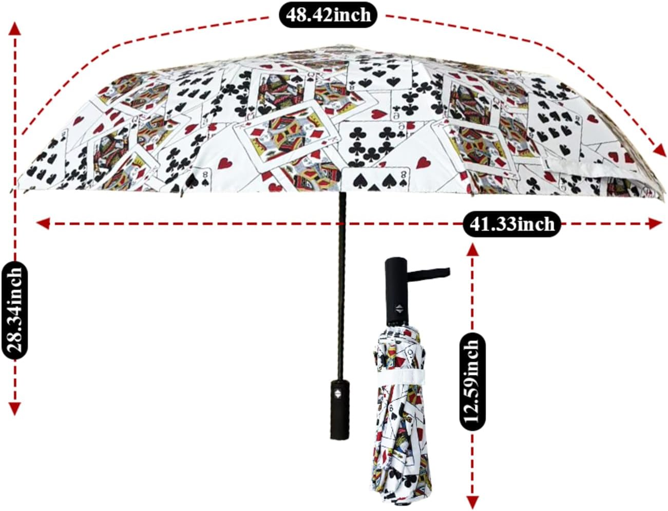 Windproof Travel Automatic Umbrella, 10 Ribs, Rainproof Foldable, Uv-Resistant, Portable