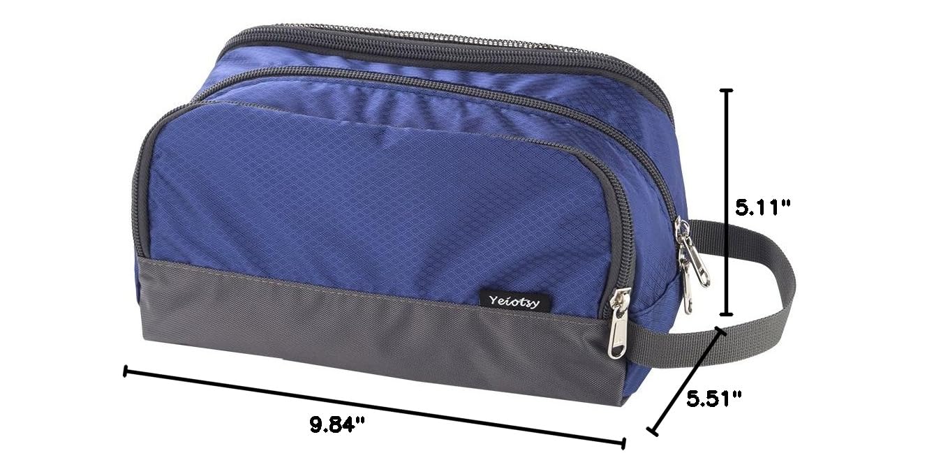 Yeiotsy Boys Toiletry Bag - Kids Travel Dopp Kit with Mesh Pockets, Compact Organizer for Gym