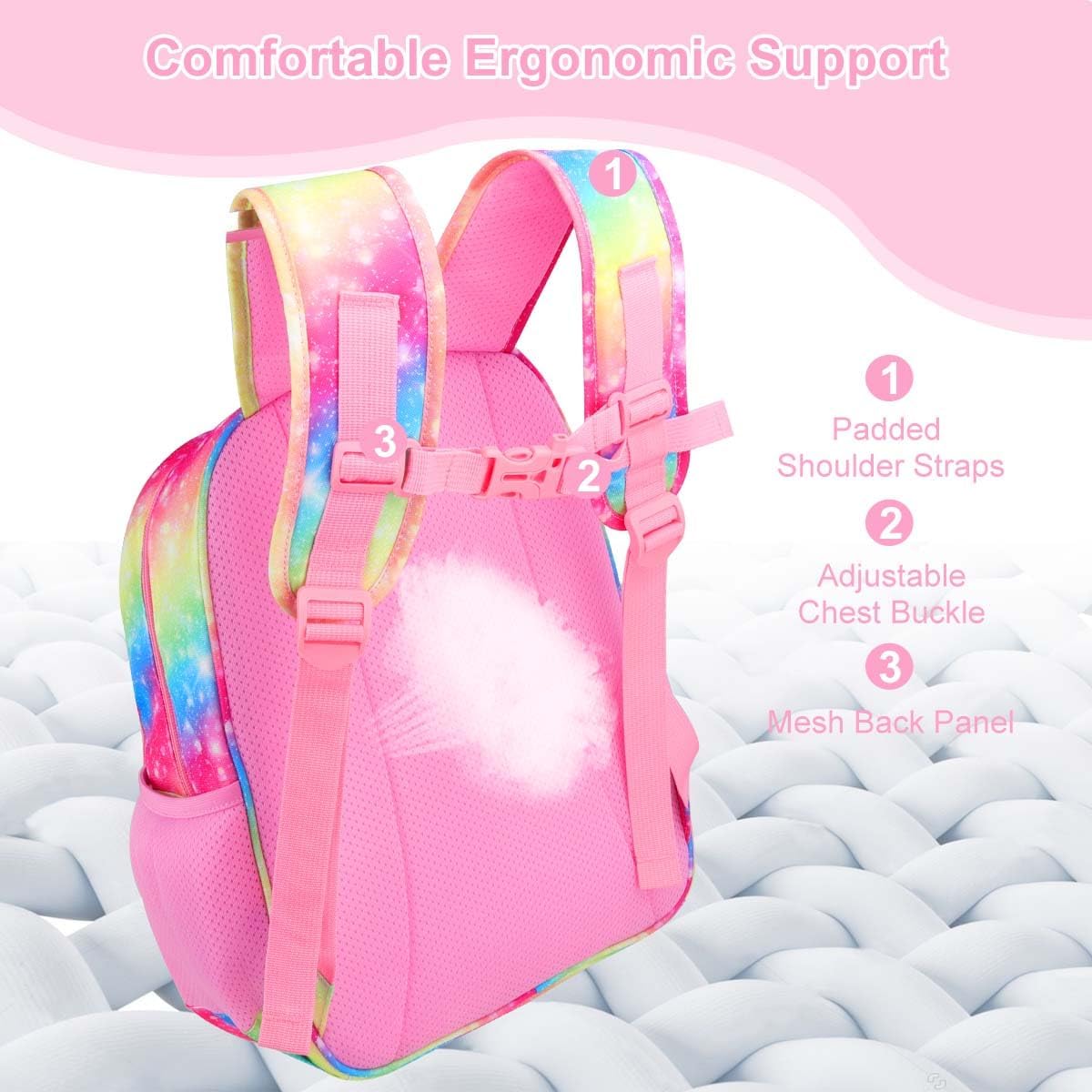 RHCPFOVR Kids Backpack for Girls - Girls Backpack 3-8 Ages Butterfly for Kids 15 Inch School Bookbag for Kindergarten Elementary School Bookbag for Girl 1st 2nd Grade