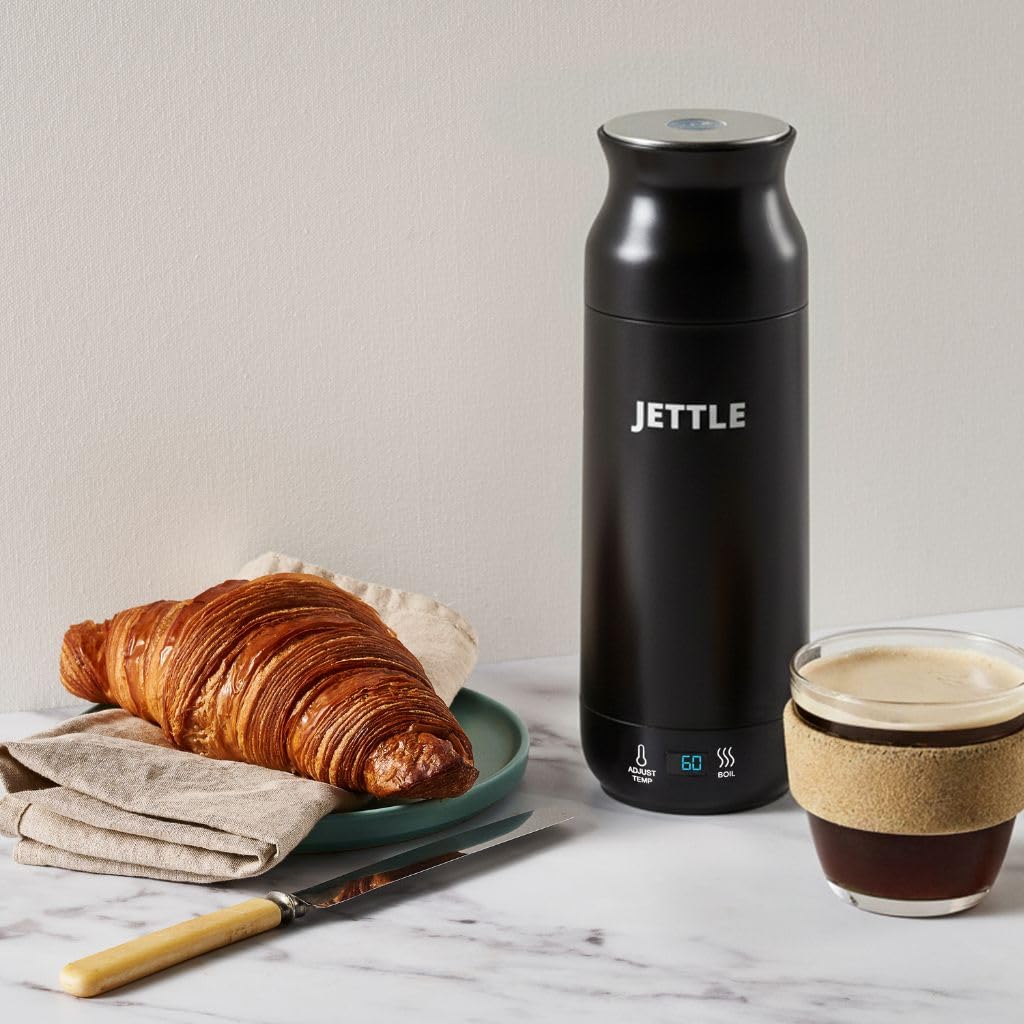 Jettle Portable Electric Kettle, 450ml Travel Water Boiler with LED, Black
