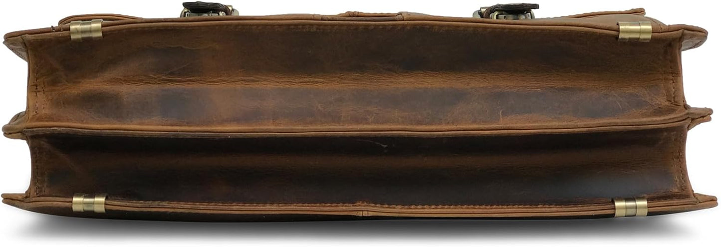 VANSI Leather Laptop Bag Brief Case cross Body Messenger Bag Office Bag For Men and Women 16"